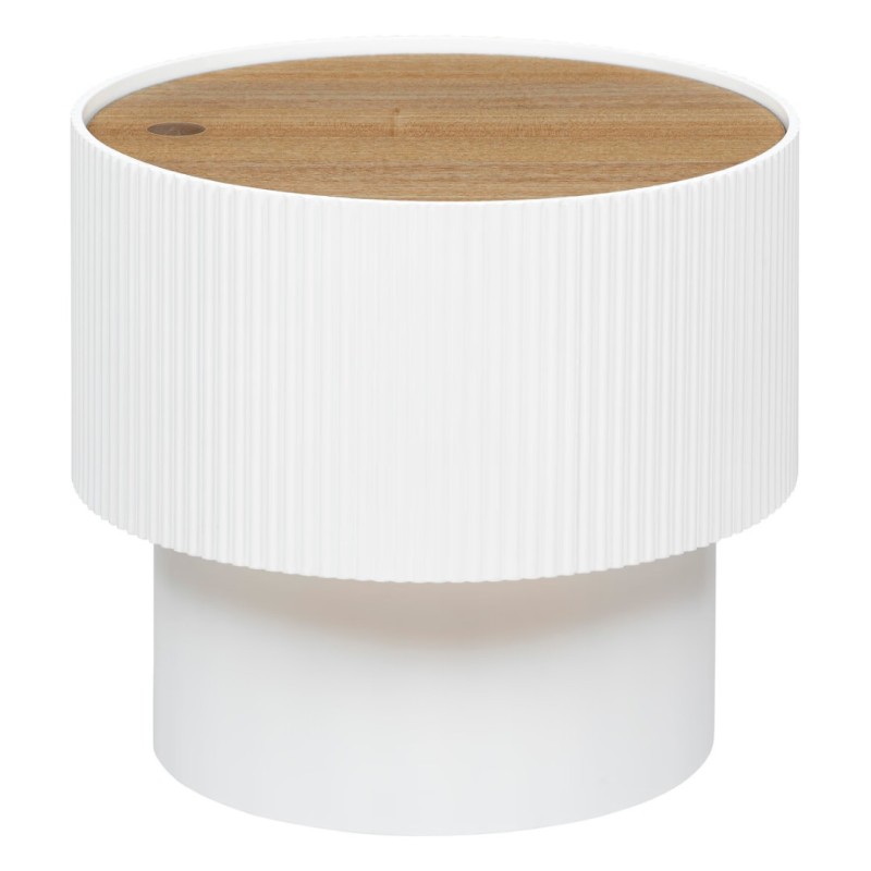 Masuta de cafea Enola, MDF alb/crem, cu spatiu depozitare, D.39 cm, 197740C