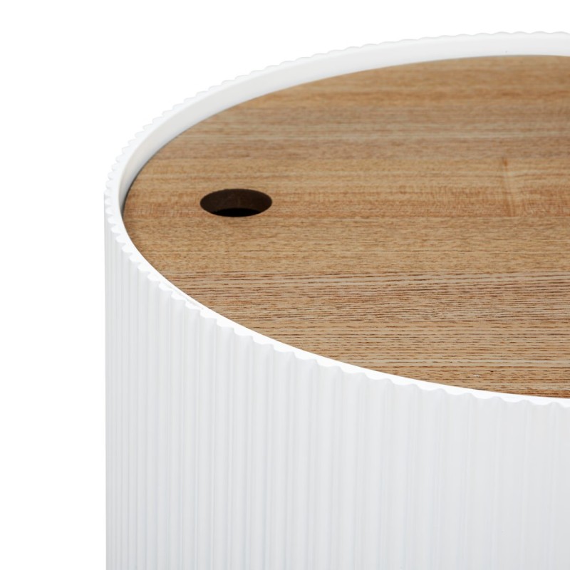 Masuta de cafea Enola, MDF alb/crem, cu spatiu depozitare, D.39 cm, 197740C