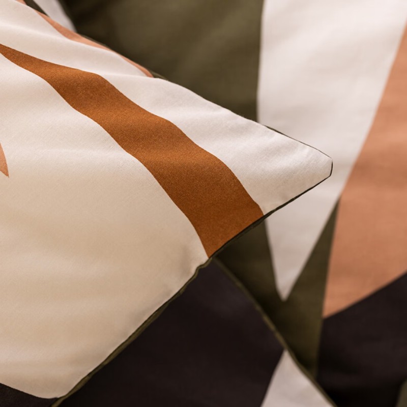 Lenjerie de pat Arik, 2 persoane, 3 piese, bumbac, verde khaki, 240x220 cm, 196285