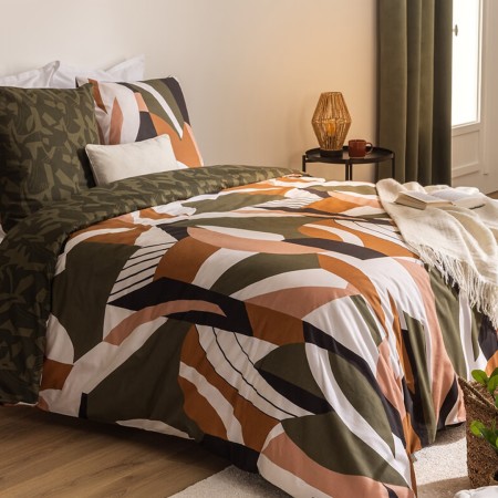 Lenjerie de pat Arik, 2 persoane, 3 piese, bumbac, verde khaki, 260x240 cm, 196288