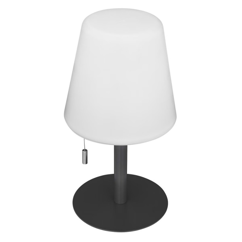 Veioza exterior Zack, metal, polipropilena, gri inchis, reincarcabil, LED, H.30 cm, 202608