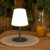 Veioza exterior Zack, metal, polipropilena, verde, reincarcabil, LED, H.30 cm, 202608A
