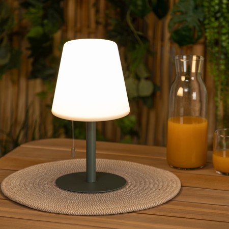 Veioza exterior Zack, metal, polipropilena, verde, reincarcabil, LED, H.30 cm, 202608A