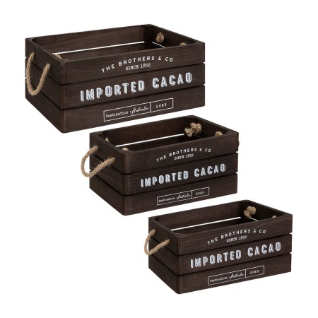 Set 3 cutii depozitare Denys, lemn, maro, L.23/29/35 cm, 157278A