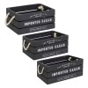 Set 3 cutii depozitare Denys, lemn, gri, L.23/29/35 cm, 157278B