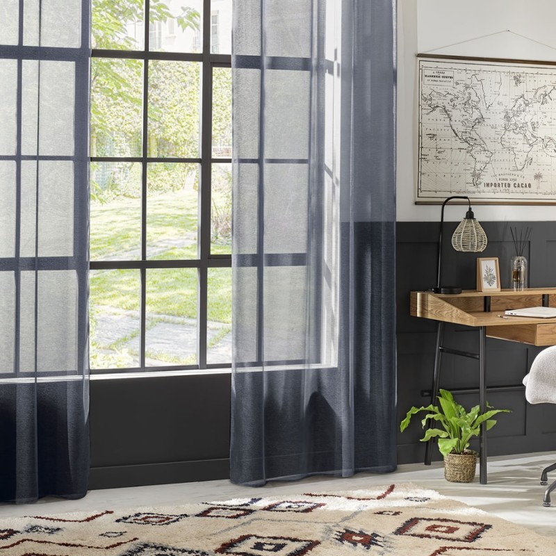 Perdea Moly, poliester, bleu, 135x240 cm, 146280F