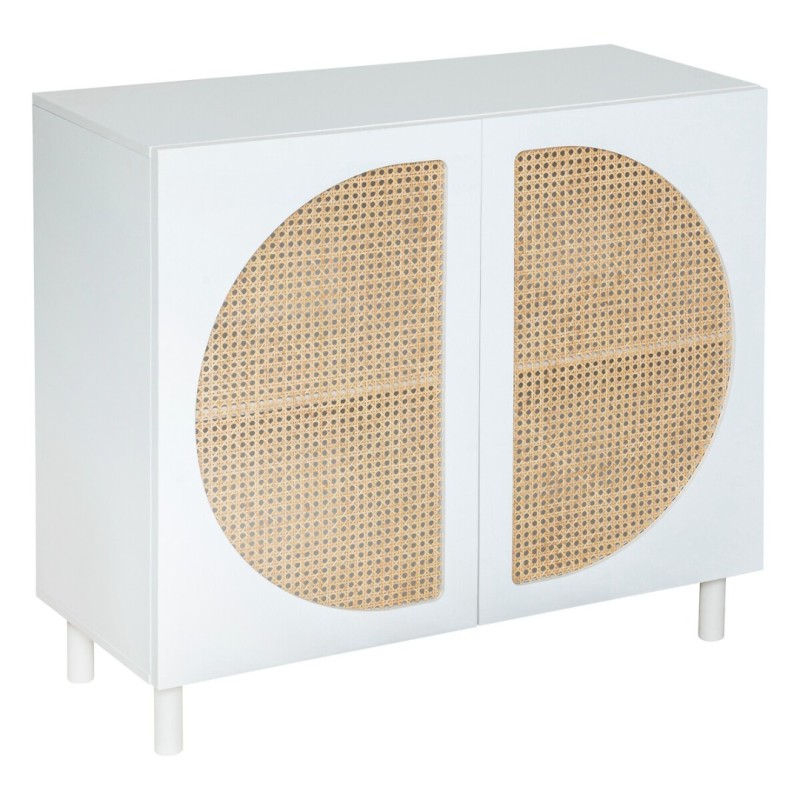 Comoda 2 usi Cabra, ratan si MDF alb, L.94 cm, 197714