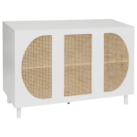 Comoda 3 usi Cabra, ratan si MDF alb, L.120 cm, 197716