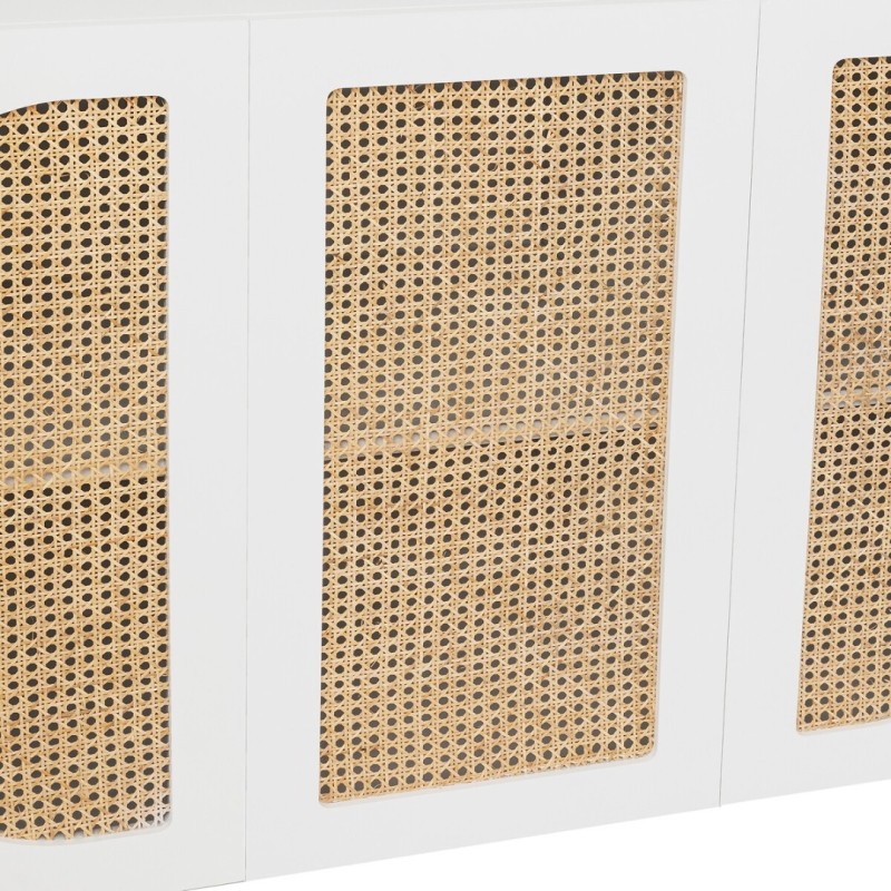 Comoda 3 usi Cabra, ratan si MDF alb, L.120 cm, 197716