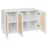 Comoda 3 usi Cabra, ratan si MDF alb, L.120 cm, 197716