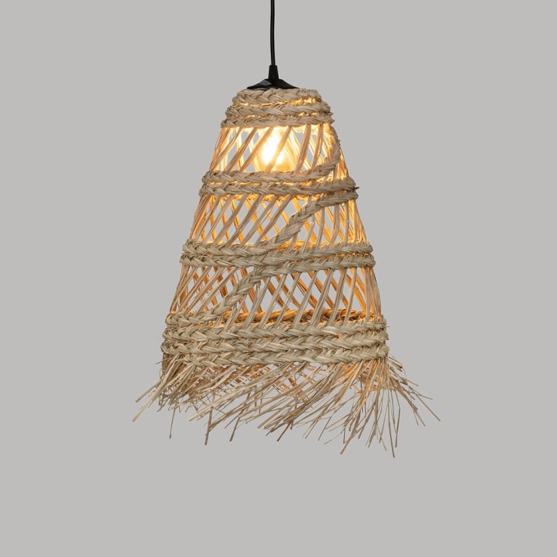 Suspensie Lahys, metal, rachita, bej, 1XE27, D.28 cm, 200099