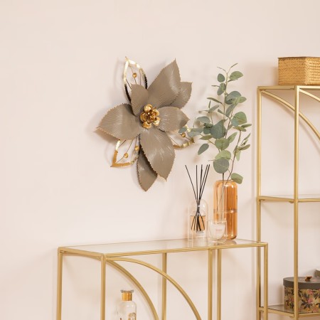 Decoratiune de perete Flower, metal, auriu, 54x56 cm, 205705
