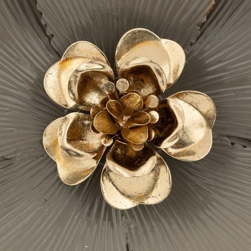 Decoratiune de perete Flower, metal, auriu, 54x56 cm, 205705