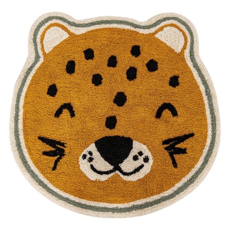 Covor copii Leopard, bumbac, galben, D.90 cm, 203722
