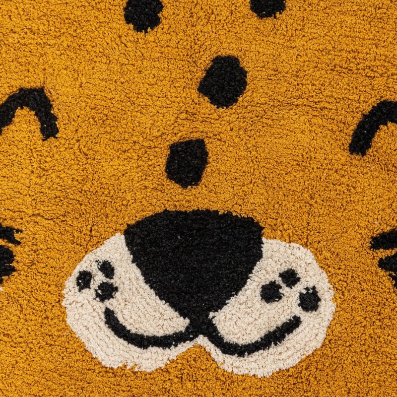 Covor copii Leopard, bumbac, galben, D.90 cm, 203722