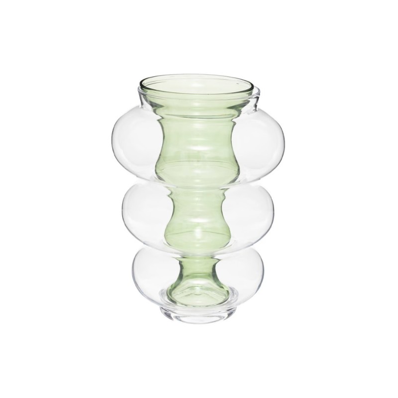 Vaza Double, sticla, verde, H.36 cm, 204313A