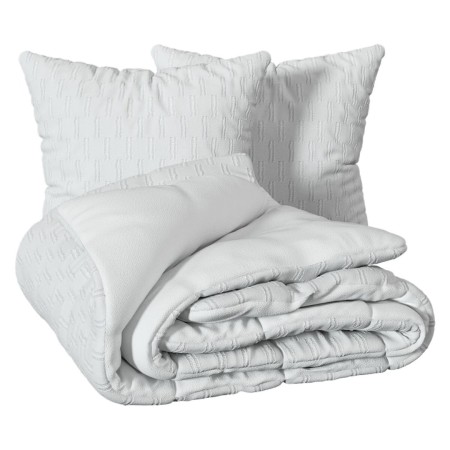 Lenjerie de pat Edie, 2 persoane, 3 piese, poliester, alb, 260x240 cm, 209020B
