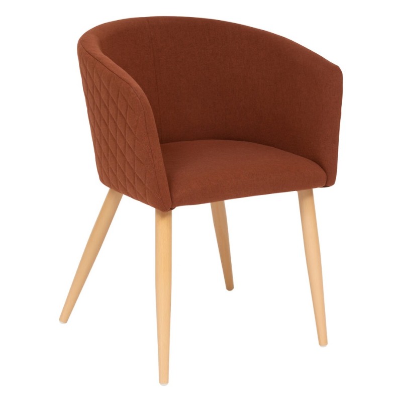 Scaun dining Marlo, metal, lemn, poliester, ambra, H.76 cm, 207332B