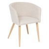 Scaun dining Marlo, metal, lemn, poliester, bej, H.76 cm, 207332A