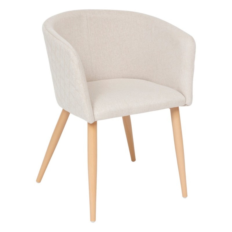 Scaun dining Marlo, metal, lemn, poliester, bej, H.76 cm, 207332A