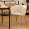 Scaun dining Marlo, metal, lemn, poliester, bej, H.76 cm, 207332A
