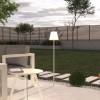Lampadar exterior Zack, metal, polipropilena, bej, reincarcabil, LED, USB, H.108 cm, 200079D