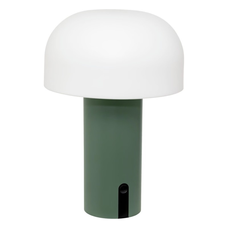 Lampa de masa exterior Jany, metal, polipropilena, verde, H.22 cm, 205945B