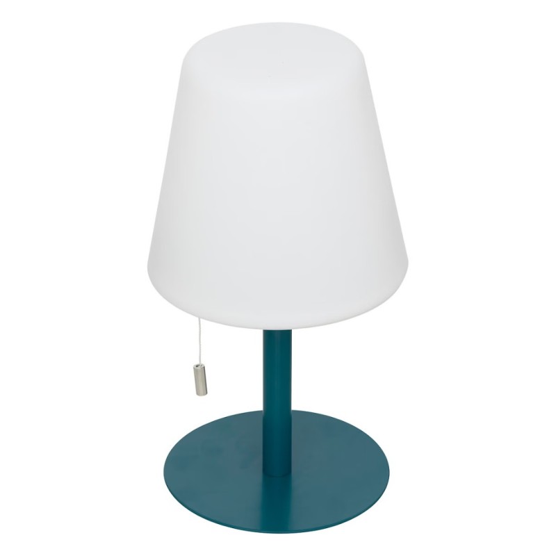 Veioza exterior Zack, metal, polipropilena, bleu, reincarcabil, LED, H.30 cm, 202608E