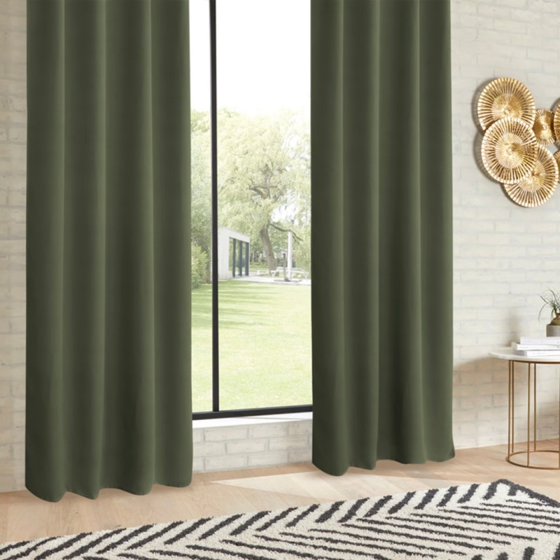 Set 2 draperii Odelie, poliester, verde khaki, 135x240 cm, 120598F