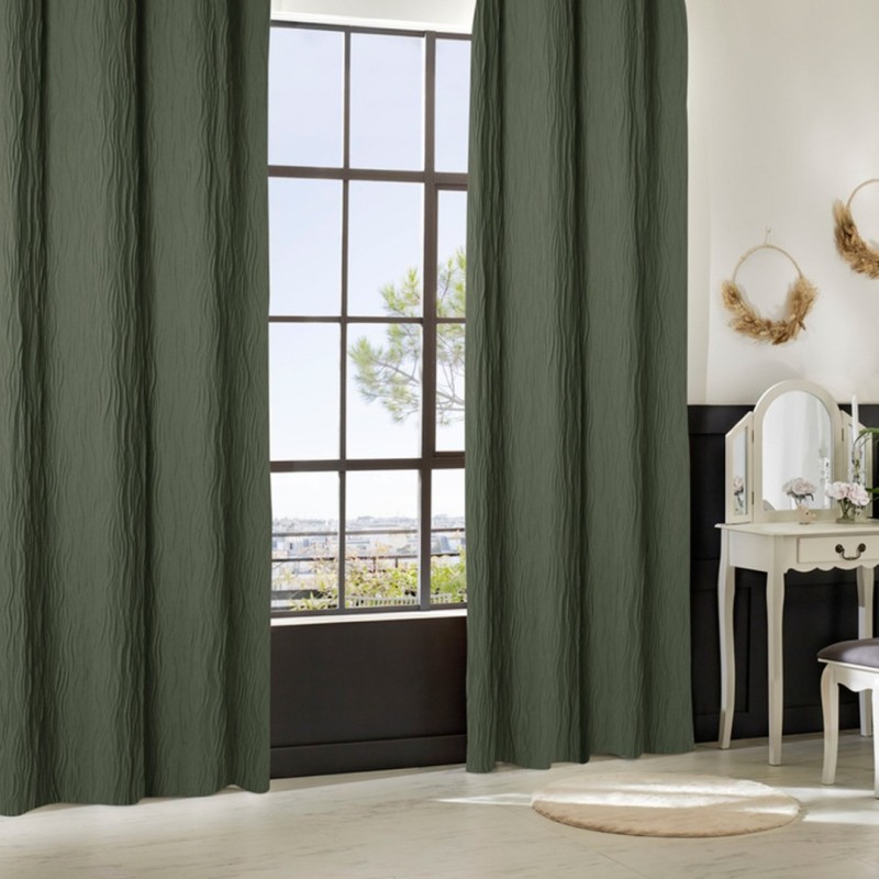Draperie Maely, poliester, verde khaki, 135x260 cm, 209089D
