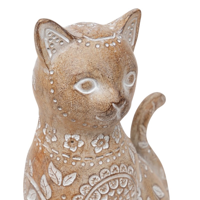 Statueta Pisica Lindo, polirasina, bej, H.18 cm, 206195