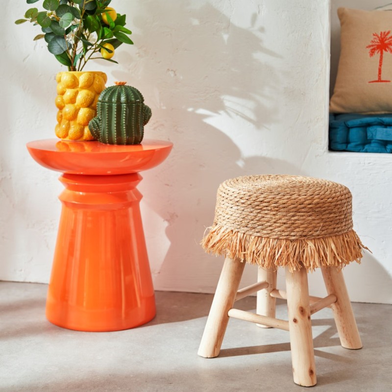 Taburet Gimpo, lemn de pin, bej, D.30 cm, 207317