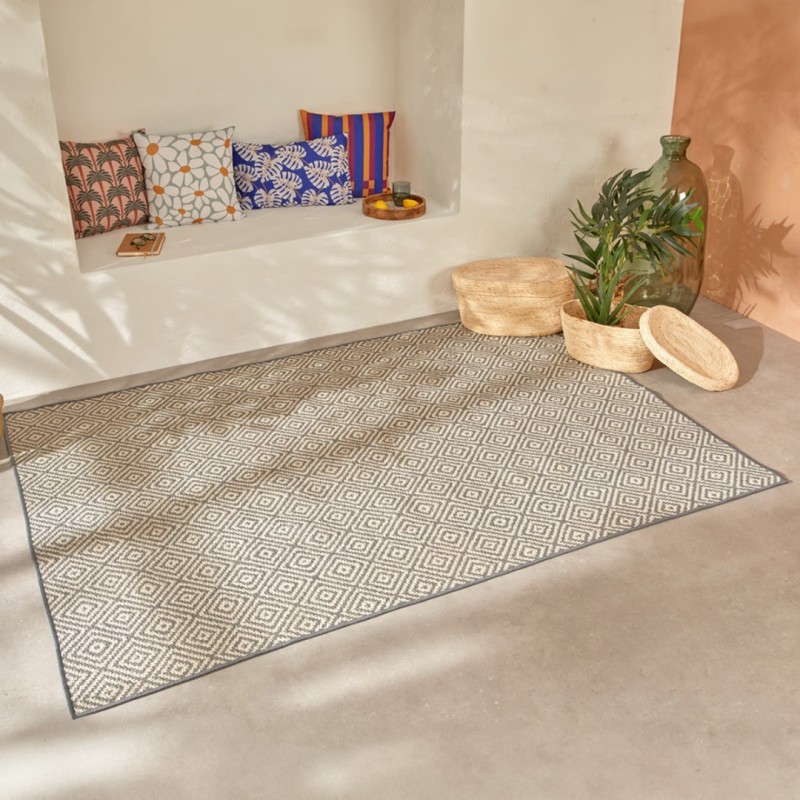 Covor exterior Ilanga, poliester, gri, 150x200 cm, 209037B