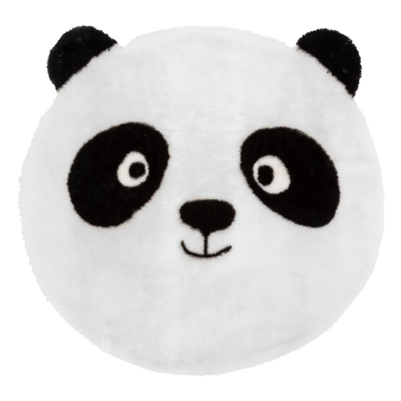 Covor copii Panda, poliester, alb/negru, D.100 cm, 205838