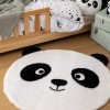 Covor copii Panda, poliester, alb/negru, D.100 cm, 205838