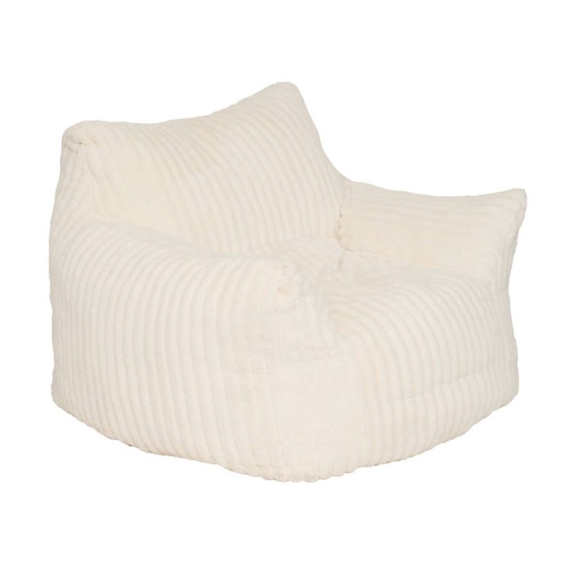Fotoliu Muzi, spuma, textil alb, L.119 cm, 207360A