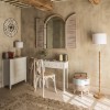 Consola alba din lemn, cu 2 sertare, alba, L. 80 cm, Charme, 102216B