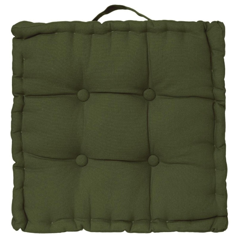 Perna de podea Anjali, bumbac, verde khaki, 40x40 cm, 103852K2