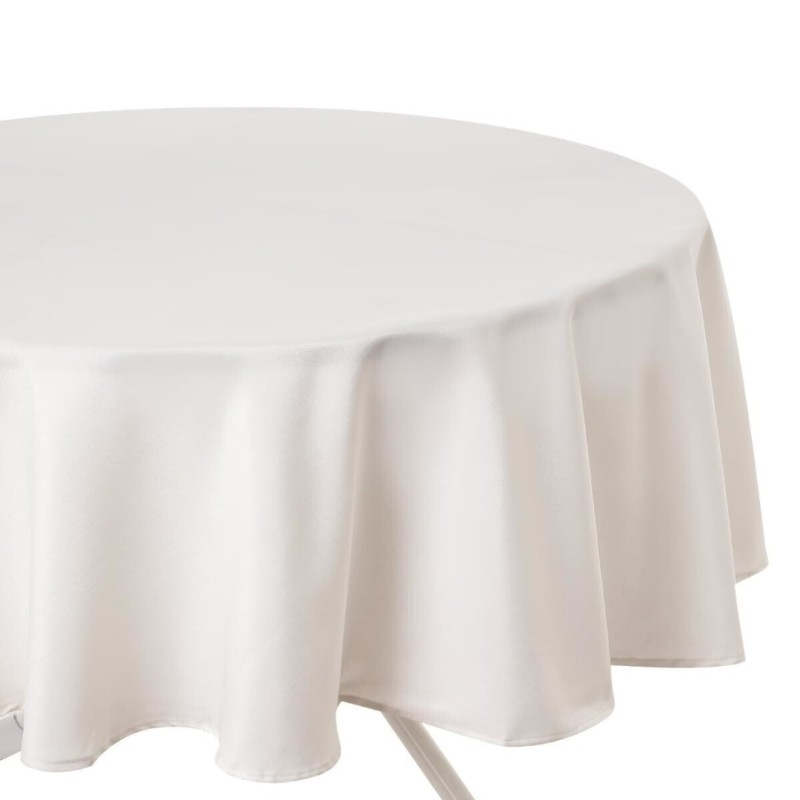 Fata de masa rotunda, poliester, ivoar, D.180 cm, 103901A