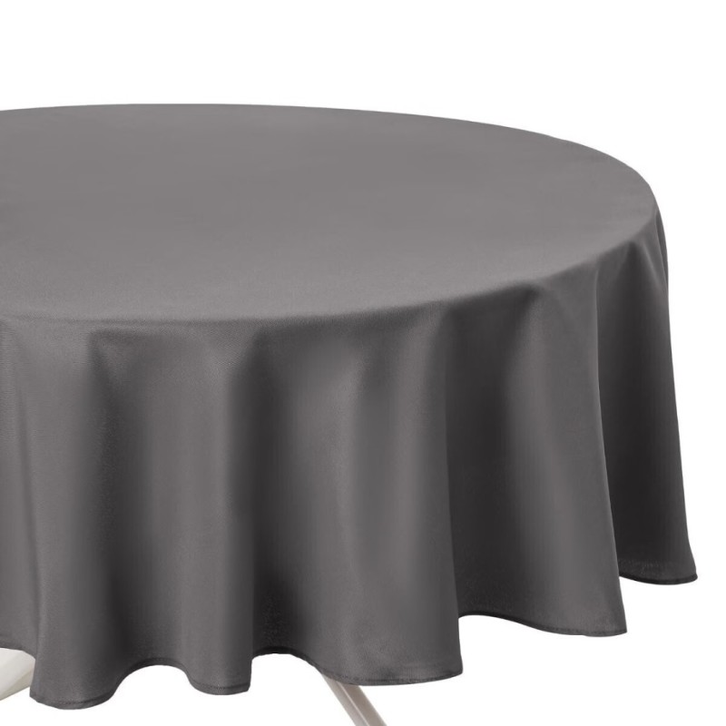 Fata de masa rotunda, poliester, gri, D.180 cm, 103901B