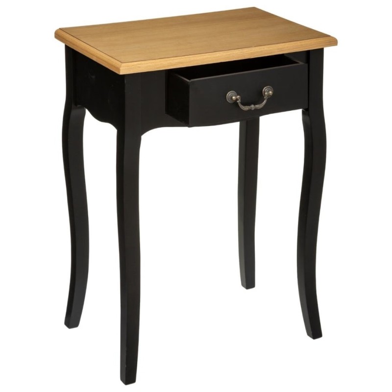 Noptiera Chrysa, neagra, lemn, MDF, H.65 cm, 114516B