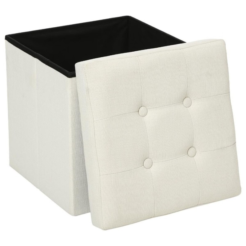 Taburet Lysandre, MDF, catifea bej, 38X38 cm, 121470A