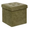 Taburet pliabil Lysandre, MDF, textil, verde khaki, 38X38 cm, 121470I