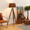 Lampadar Runo, lemn, textil, negru, 1XE27, H.145 cm, 123174