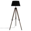 Lampadar Runo, lemn, textil, negru, 1XE27, H.145 cm, 123174