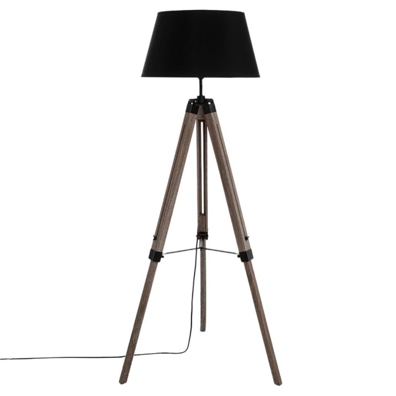 Lampadar Runo, lemn, textil, negru, 1XE27, H.145 cm, 123174