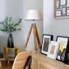 Lampadar Runo, lemn, textil, alb ivoire, 1XE27, H.145 cm, 123174C