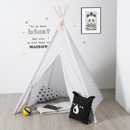 Cort alb/gri pentru copii Tepee, H. 160 cm, 127176