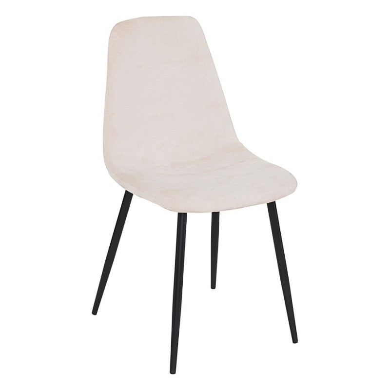 Scaun Tika, metal, negru, textil chenille bej, H.86 cm, 131255G