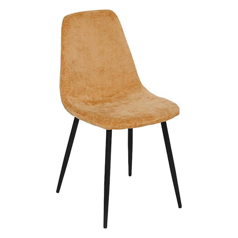 Scaun Tika, metal, textil chenille, ocru, H.87 cm, 131255H